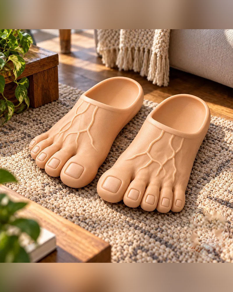 👣 Sko Store Føtter Morsomme Tøfler Kjempeføtter Nyskapende Hjem